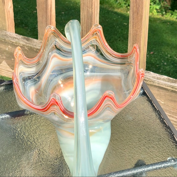 Accents Vintage Murano Style Hand Blown Glass Basket Poshmark
